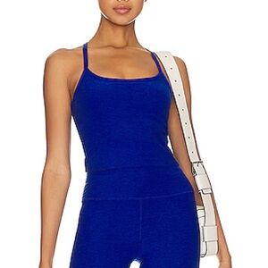 Beyond Yoga Royal Blue Spacedye Slim Racerback Cropped Tank
